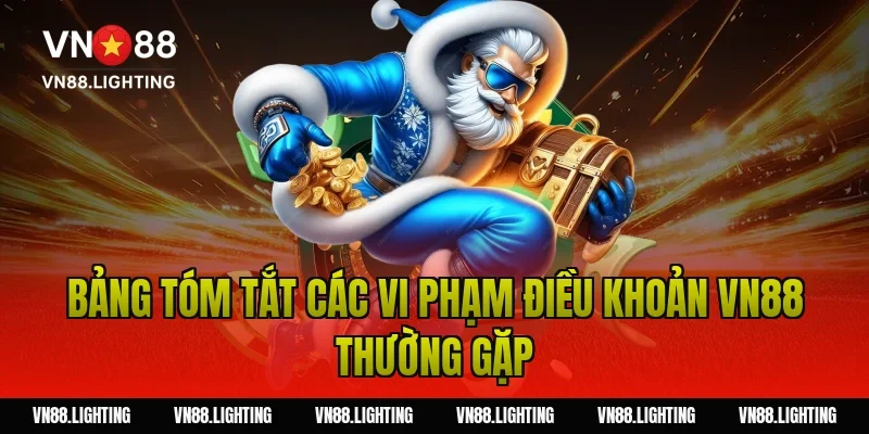 Bảng tóm tắt các vi phạm điều khoản VN88 thường gặp